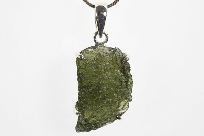 Green Moldavite Tektite Pendant ( g) - Czech Republic #329413